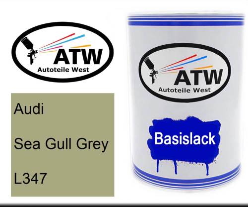 Audi, Sea Gull Grey, L347: 500ml Lackdose, von ATW Autoteile West.